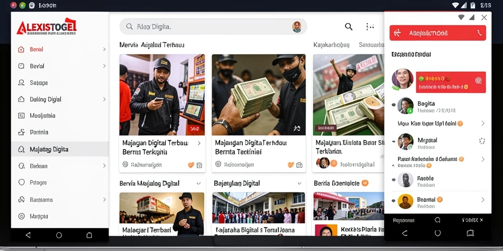 Tampilan antarmuka aplikasi ALEXISTOGEL yang modern dan informatif.