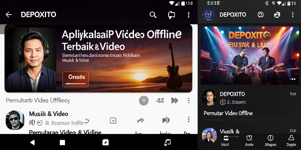 Tampilan antarmuka DEPOXITO dengan fitur Pemutar Video Offline.