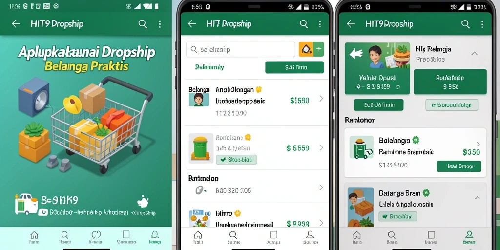 Tampilan antarmuka aplikasi Dropship HIT9 yang user-friendly.