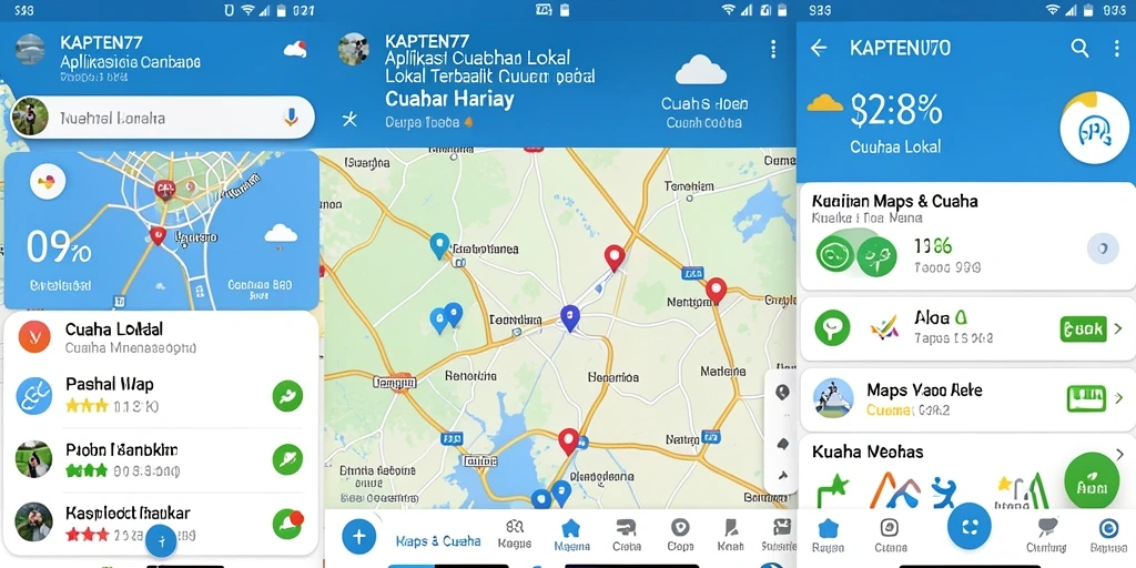 Antarmuka aplikasi KAPTEN77 menampilkan informasi cuaca terkini secara jelas.