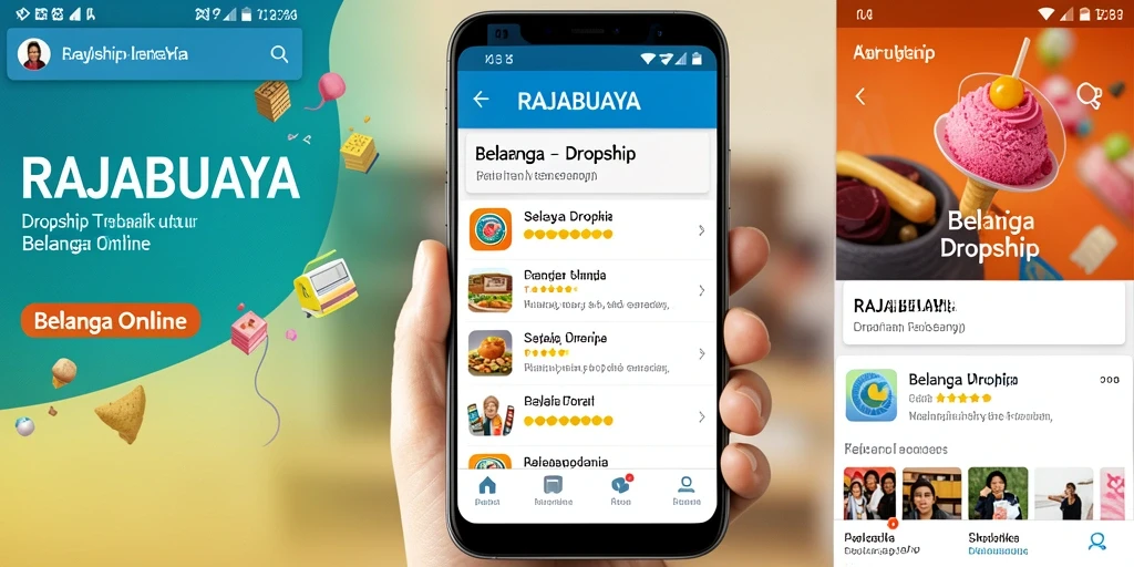 Antarmuka RAJABUAYA yang informatif untuk aplikasi Dropship.