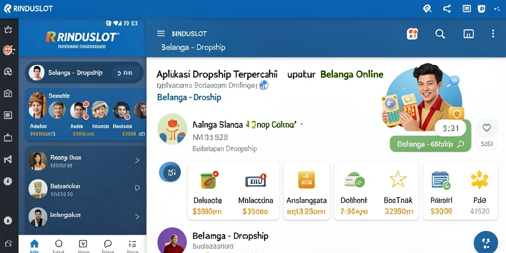 Tampilan antarmuka RINDUSLOT yang mudah digunakan untuk Dropship.