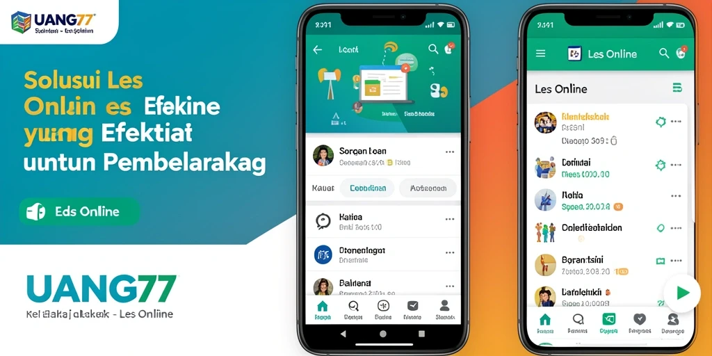 Antarmuka UANG77 yang menarik dan mudah digunakan untuk Les Online.