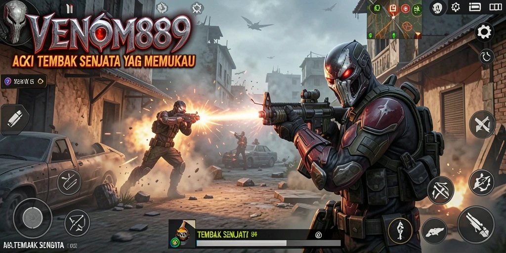 Tampilan antarmuka menarik dari game Tembak Senjata VENOM889.