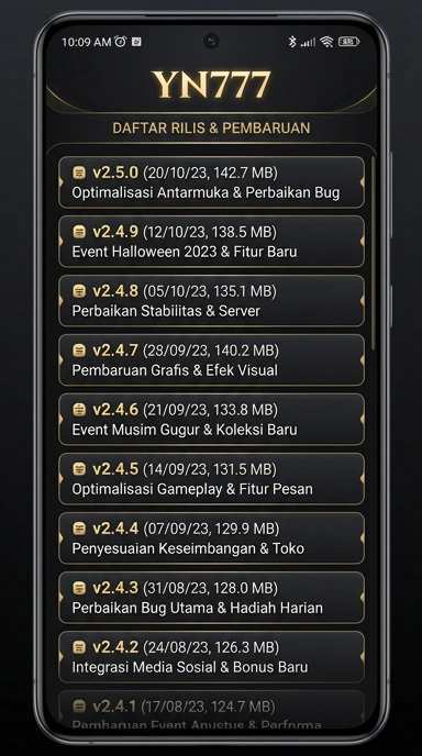 Riwayat Versi yn777 untuk Pengguna Android